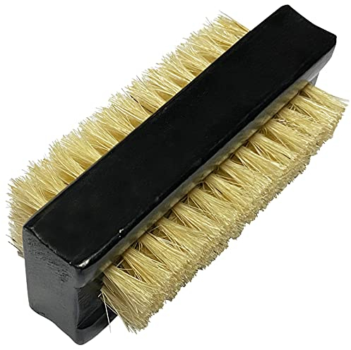 Coralpearl Wooden Nail Brush Cleaner Black X 1 in Natural 100% Boar Bristle for Cleaning Hand Finger Foot Toe, Fingernail Toenail Scrub Brush for Men Women Kids Manicure Pedicure Care (Two sided)