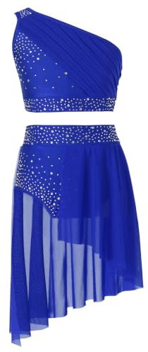 Enfant Fille Robe De Danse Ballet Latine 2 Pièces Haut & Jupe Costume Soirée Fête Performance 6-14 Ans