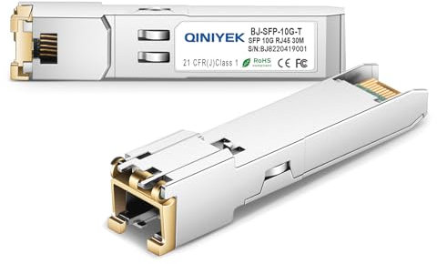 10G SFP auf RJ45 Kupfermodul, 10Gbase-T SFP+ Computernetzwerk-Transceiver, kompatibel mit Cisco, Meraki, Ubiquiti, D/TP Link, Supermicro, Netgear, Broadcom, Plug-and-Play, Hot-Pluggable, 30 m