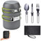 Set di Gavetta Scout, Pentole Campeggio In Alluminio, Stoviglie da Campeggio Pieghevole, Kit Campeggio con Posate E Pentola, Kit Pentole Cucina per Picnic, Escursioni, Campeggio