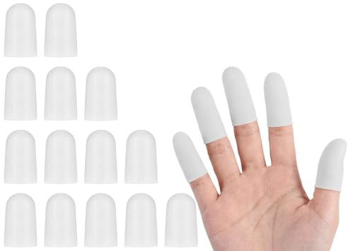 14 Pcs Silicone Finger Protectors for Wounds,Nail Protector,Finger Cover,Fingers Covers,Thumb Protector,Anti Biting Fingertip Cover,Reusable Fingertips Sleeve,Gel Guard for Blisters Calluses,Eczema