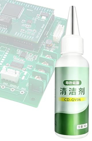 Fettrengöring i silikon, termisk pasta-borttagningslösning, 3,5 x 10 cm precision elektronisk rengöringsvätska med snabb avdunstningsformel, hållbart underhållstillbehör för CPU GPU och konsolrepai