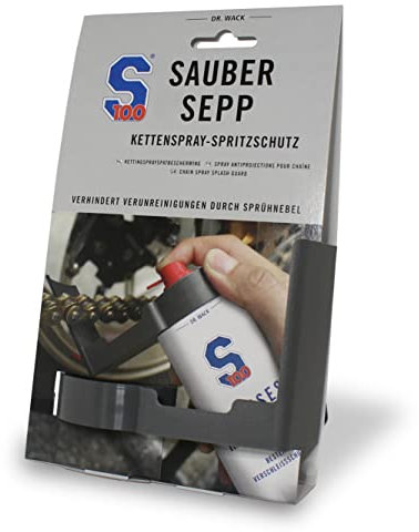 DR. WACK S100 Sauber Sepp - Kettenspray-Spritzschutz für saubere Reifen & Felgen - Für Aerosoldosen Ø 57 mm - Spritzschutz zum Aufstecken - Motorrad Zubehör - Hochwertige Motorradpflege