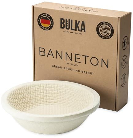 Bulka Cesta grande redonda de 9 pulgadas, 1 kg, para hacer panes, pulpa de madera prensada, cesta a prueba de masa madre – Suministros antiadherentes para hornear pan de masa madre, fabricado en