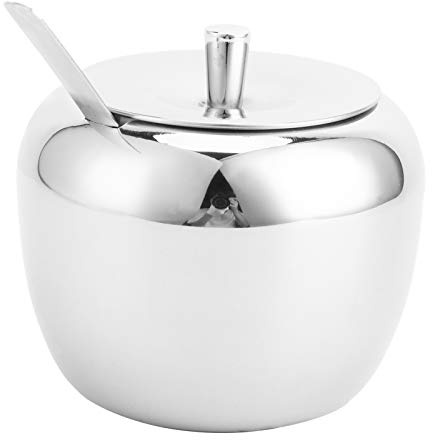 BORDSTRACT Barattoli In Acciaio Inossidabile con Coperchio e Cucchiaio per Spezie, Sale, Zucchero e Caffè, Contenitori Moderni e Pratici per La Cucina e La Tavola