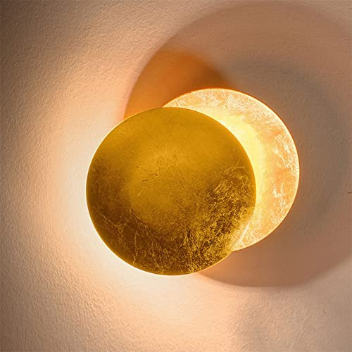 TWXG Creative Moon Applique Murale Intérieure Eclipse Allée Couloir Couloir Chevet Applique Murale Salon Rond Or Cuivre LED Applique Murale 25cm