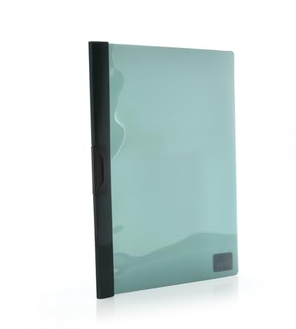 Office Box, Pack 10 Dossier Carpeta Clip It con Pinza de Plástico A4 Colorline con Portada Transparente y Capacidad Hasta 30 Hojas en PP 100% ECO de Colorline. (Negro)