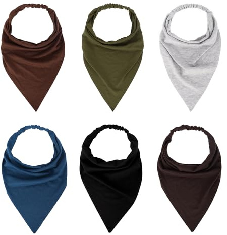 MapofBeauty 13 Inch 6 Pieces Soft Elastic Bandana Head Scarves Headband