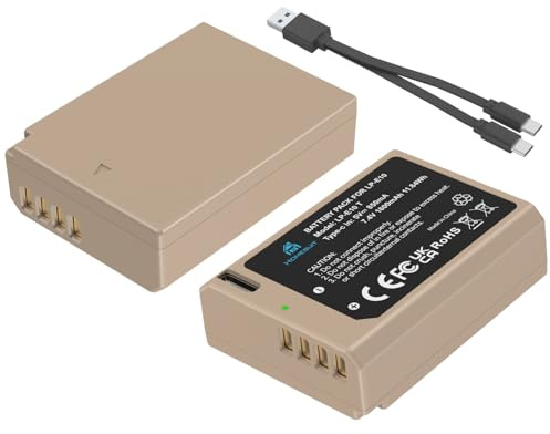 Homesuit LP-E10 Akku 1600mAh Typ-C Direktladung Ersatzakkus mit Aufbewahrungsbox für Canon EOS Rebel T3 T5 T6 T7 T100 Kiss X50 X70 X80 X90 EOS 1100D 1200D 1300D 1500D 2000D 3000D 4000D Kamera (2-Pack)