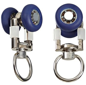 Juego de 20 deslizadores de cortina con anillo de metal, color azul