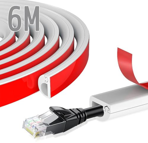 Trunking For Electric Cables,Self Adhesive Tape Cable Duct To Hide Wire,14 x 10 mm Mini Semi-Circular Side Opening Trunking Cable Trunking White, Flexible Cord Cover Suitable for 1 cable