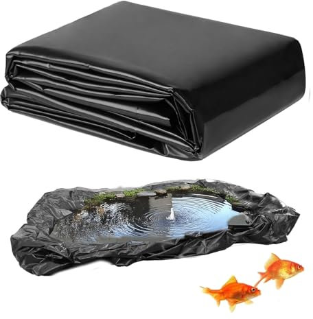 Gguwug Bassin pour Poisson Exterieur 7x11.5m bache etang Bassin Peaux de Bassin Haute densité,Facile à Utiliser et à Nettoyer, pour Les étangs à Bâche D'étang