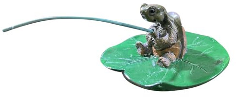 Nuhjytgf Fish Tank Decorations, Turtle Pond Decoration, Mini Pond Decorative Fishing Figure, Convenient To Use, Resin Material, 12x12x7cm For Home, Porch, Lawn, Beach Room, Or Outdoor