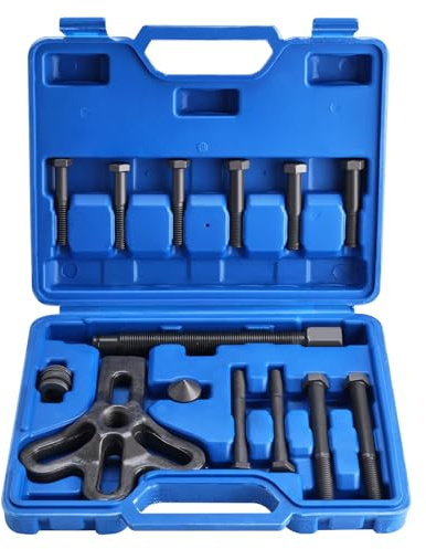 FreeTec 13 pezzi Estrattore per Volante, 75-105mm Universale Estrattore Bilanciatore Armonico, 2/3 Bracci Estrattori per Smontaggio del Volano Magnetico Moto Auto (Blu)