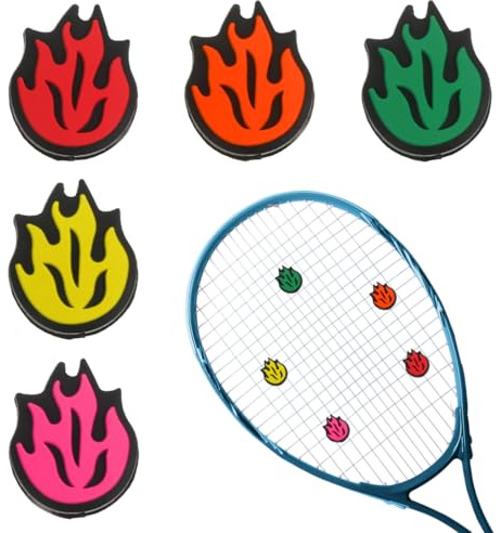 5 Pcs Amortisseur de Raquette de Tennis, Amortisseurs de Vibration de Tennis Silicone, à Bande pour Rréduire Les Vibrations, Conception de flammes.