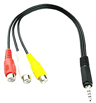 3.5 mm AV plug to 3 cinch socket audio video cable stereo jack adapter cord cable black Practical design