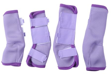 Gallopoff Lot de 4 Guêtres Chevaux, Éviter de Taper du Pied, Violet M