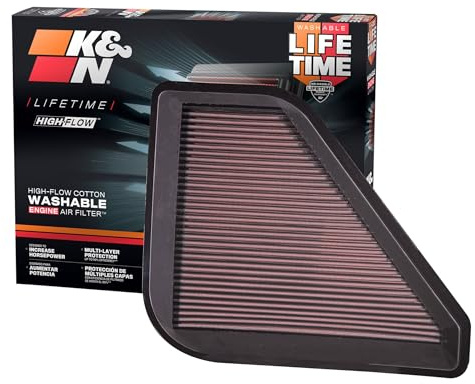 K&N Engine Air Filter: High Performance, Premium, Washable, Replacement Filter: Compatible with 2007-2017 Chevy/GMC/Buick/Saturn V6 3.6L (Traverse, Acadia, Enclave, Outlook), 33-2394