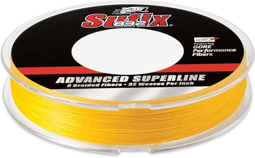 Sufix 832 Advanced Superline Braid, Hi-Vis Yellow, 20-Pound/300-Yard Spool (660-120Y)