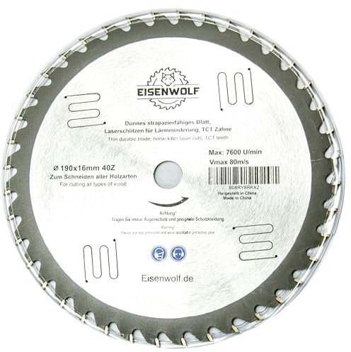 Lame de scie circulaire, 190 x 16 mm, 40 dents, pour le bois