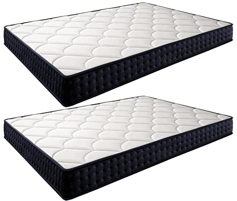 IZTOSS Lot de 2 Matelas Mémoire de Forme 90x200 cm, 11 Zones Différenciées, Épaisseur 15 cm Matelas Confort (90x200-2 Pièces)