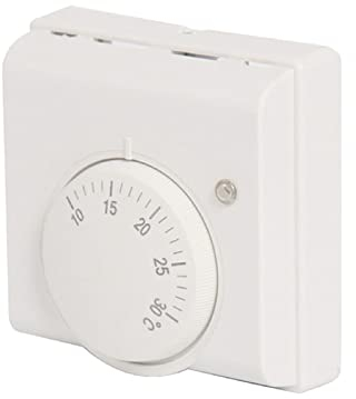 Oniissy Mechanisches Thermostat Raumthermostat - Temperaturregler Schalter Elektromechanisch 230V - Heizkessel Regelbereich +10°C/+30°C Für Fußbodenheizung