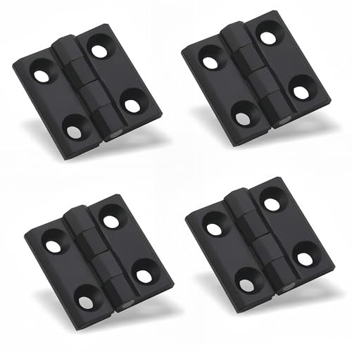 4 Piezas Bisagra de Puerta de Gabinete de Muebles de Aluminio Negro Negro plegable bisagra de puerta Bisagra con rodamiento Bisagras de Puerta 40Mm X 40 Mm para Puertas Fijas (40 * 40 * 2mm)