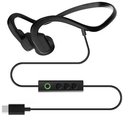 GZLMMY Écouteurs filaires à conduction osseuse de type C - Écouteurs intra-auriculaires - Boutons silencieux - Pour appels et course à pied - Indolore