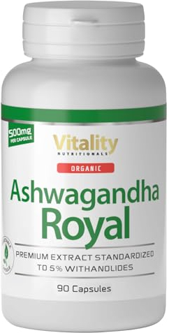 Ashwagandha Hochdosiert mit 500 mg pro Kapsel, 3 Monate Vorrat, Vegan. Antioxidans Ashwagandha Royal Premium Nahrungsergänzung Vitality Nutritionals by VitaminExpress Ashwagandha Kapseln