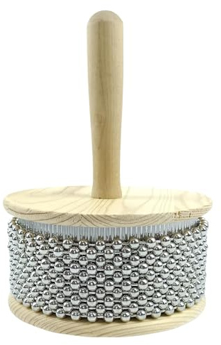 , strumento musicale a percussione in legno , sonagli in legno, strumento musicale, catena con perline in metallo e cilindro Pop Hand Shaker per l'istruzione musicale