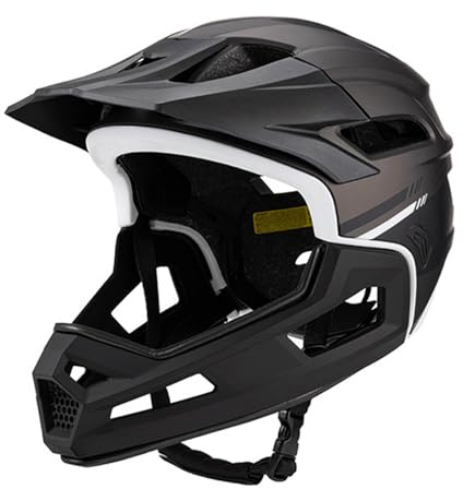 Amagogo Removable Full Face Bike Helmet Road Bike Helmet Mountain Biking Helmet Unisex Full Face Helmet Cycling Accessories with Detachable Lining for Adults Men Women, Titanium Black