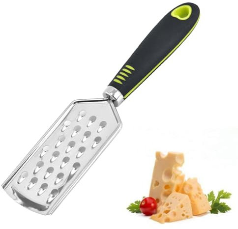 Jimkply - Grattugia da cucina in acciaio inox con manico in silicone, per scorza di limone, zenzero, aglio, frutta e verdura, lavabile in lavastoviglie, ideale per formaggio, cioccolato (2)