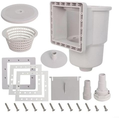 Springwillfly Skimmer Box Kit écumoire piscine hors sol pour piscine ronde rectangulaire système de filtration blanc