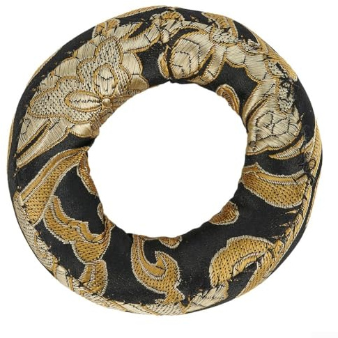 Gettimore Coussin en brocart de soie pour bol chantant tibétain, brodé à la main, coton avec motif nuage de bon augure (1 pièce, couleur aléatoire)