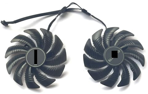 Unidad de refrigeración para ordenador 85 mm 4PIN T129215SU PLD09210S12HH Ventilador GPU compatible con RTX 2060, GTX 1660 1070 1060 1050 Ventilador de tarjeta gráfica (2 FAN PLD09210S12HH)