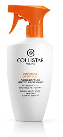 Collistar beruhigendes, erfrischendes After-Sun-Fluid, wohltuende Körperpflege mit erfrischender und abschwellender Wirkung, zieht schnell ein, optimal für gerötete und gereizte Haut, 400 ml