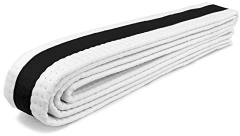 AAMA Martial Arts Belt White Belt with Mixed Color Stripe for Martial Arts - Taekwondo Karate Judo