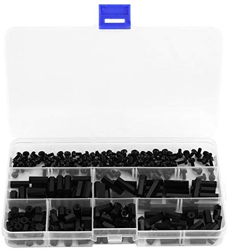 WQAZ Socket head cap screws 250Pcs/Set Nylon M2 M3 Male Female Hex Column Standoff Spacer Screw Nut Assortment Kit =Threaded Spacer Pillar High strength and anti-rust (Color : M3 female B)