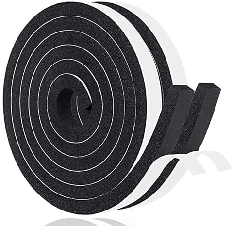 Bande d'étanchéité autocollante pour portes - Joint de fenêtre Joint en caoutchouc - Anti-collision - Insonorisé - Étanche et anti-poussière 12 x 10mm x 4M, Noir