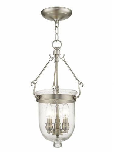 Bailey Street Home 3 Light Chain Lantern in Traditional Style 10 inches Wide by 20 inches High-Brushed Nickel Finish 218-Bel-1653744