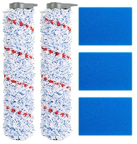 Peukerty Teile für Filter BüRsten Walze und Vorfilter Schaum für IFloor HF10E-01 Batterie Nass Trocken Staubsauger
