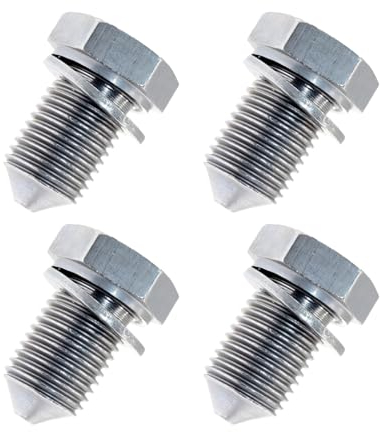 JNNJ 4 Stück Ölablassschraube Mit Dichtring, Legierter Stahl Ölablassschraube, Oelablassschraube Mit Unterlegscheibe Gewinde Laenge Kompatibel Mit N90813202, Für Autos