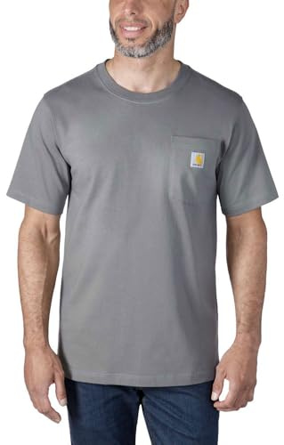 Carhartt, Herren, K87 Lockeres, schweres, kurzärmliges T-Shirt mit Tasche, Dusty Olive, L