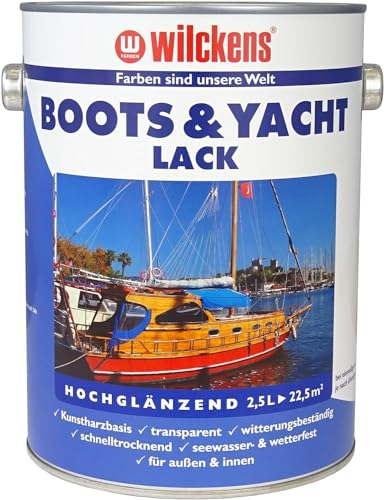 Dynamic24 Boots & Yachtlack 2,5 L klar Bootslack Boot Yacht Lack hochglanz Klarlack Kunstharzlack farblos hochglänzend Speziallack Holzlack Holzschutz (1)