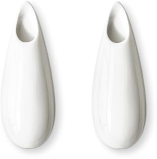 2 Pack White Ceramic Wall Vases,5.9 Inch Wall Hanging Plant Holder,Cubicle Modern Decor Plant Holder Vase for Indoor Plants, Hanging Propagation Flower Pots for Air Vases