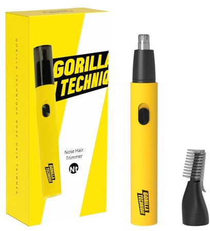 Gorilla Technique Nose Ear Hair Trimmer for Men, 10,000RPM 2 in 1 Nose & Eyebrow, USB-C Rechargeable Battery, Waterproof Heads, Korean, 2 Heads