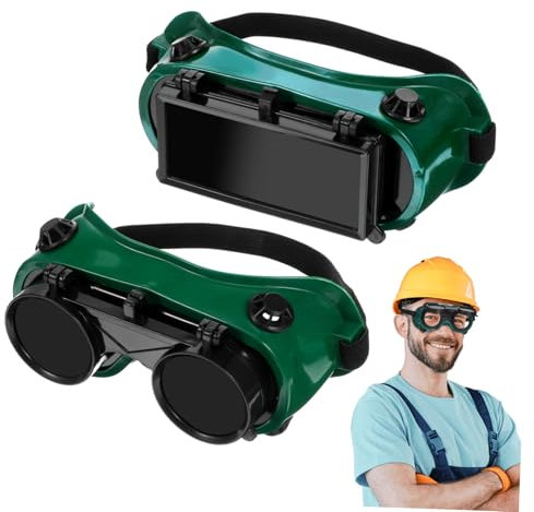 Veemoon Lot de 2 paires de lunettes de soudeur industrielles - Lunettes de sécurité anti-buée et anti-chocs - Avec lunettes transparentes et noires