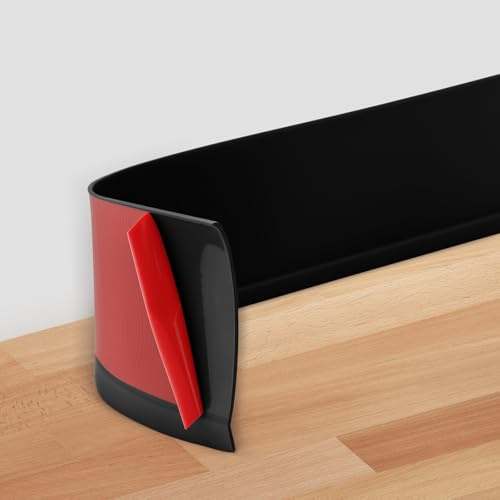 POPAKAN Flexible Baseboard Molding Trim 4 x 15 ft, 20ft 40ft 50ft 60ft 100ft Self-Adhesive Vinyl Wall Base Cove Base, Peel and Stick Rubber Wall Base Molding Trim