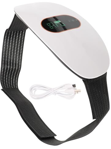 FONDOTIN Masajeador Abdominal Eléctrico de Abs Blanco, Cinturón Vibratorio para Masaje y Ejercicio Doméstico, Pequeño y Ligero para Uso en Casa