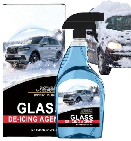 Windshield Deicer Spray,12fl.oz Glass Liquid Defroster | Windshield De Icer | for Truck Frost Windscreens Mirrors Headlights Locks